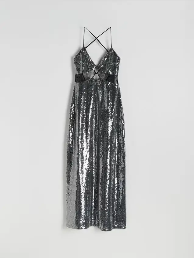 Maxivestito a paillette - multicolore