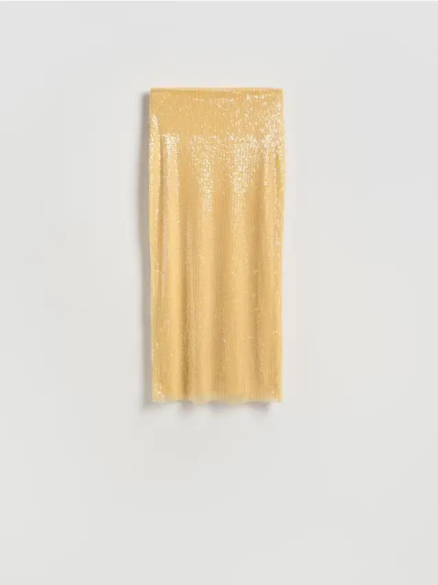 Midigonna con paillette - giallo chiaro