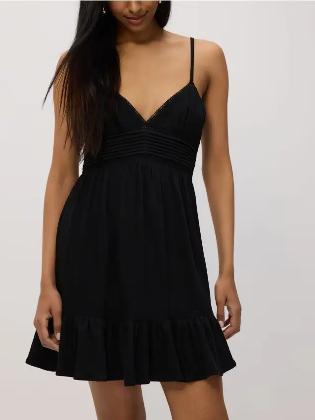 Mini abito con spalline - nero