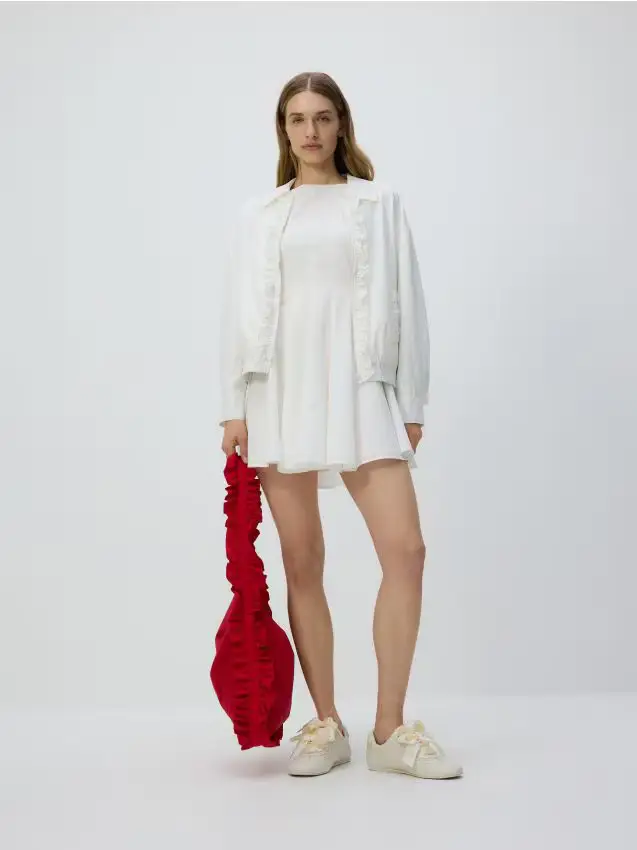 Mini abito in popeline - bianco