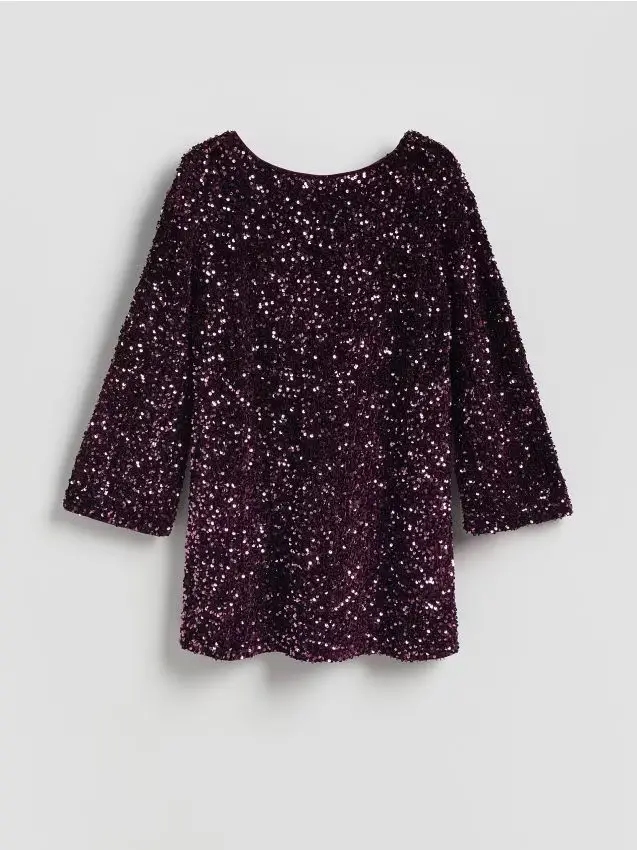 Mini vestito con fiocco - viola scuro