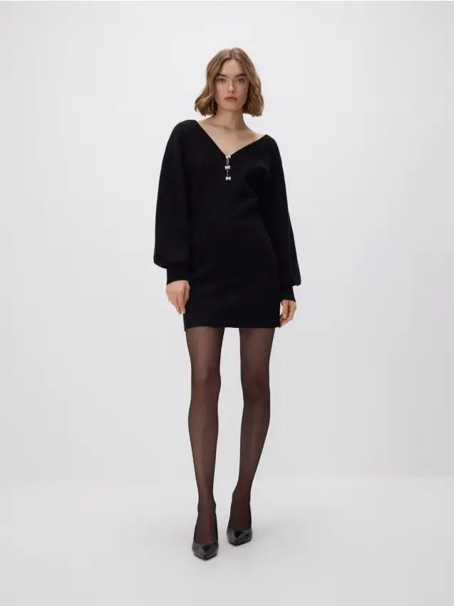 Mini vestito in jersey - nero