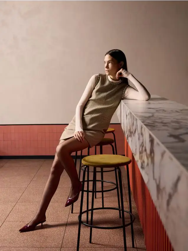 Mini vestito in misto lana - multicolore