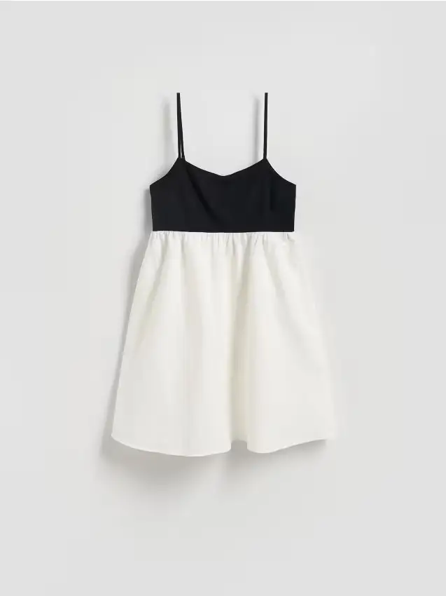 Mini vestito in misto lino - panna