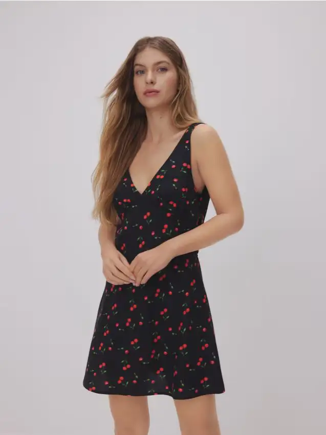 Mini vestito in misto viscosa - multicolore