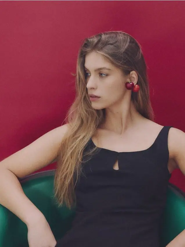 Mini vestito in misto viscosa - nero