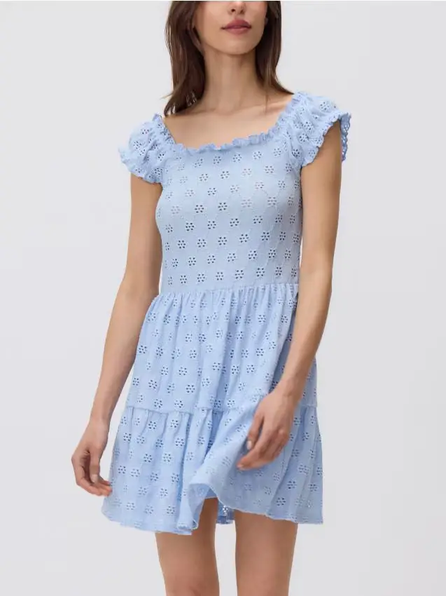 Mini vestito traforato - blu pallido