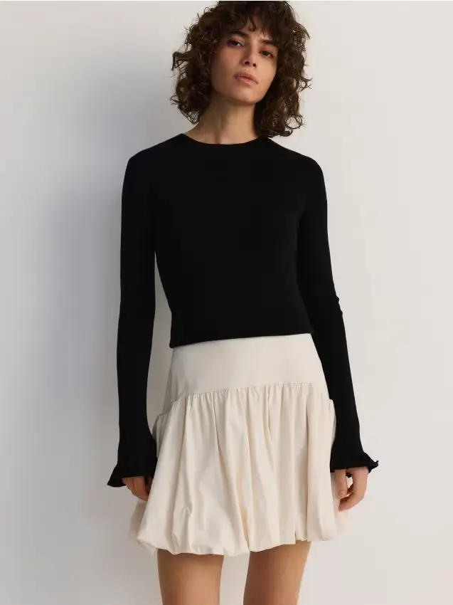 Minigonna a palloncino - panna