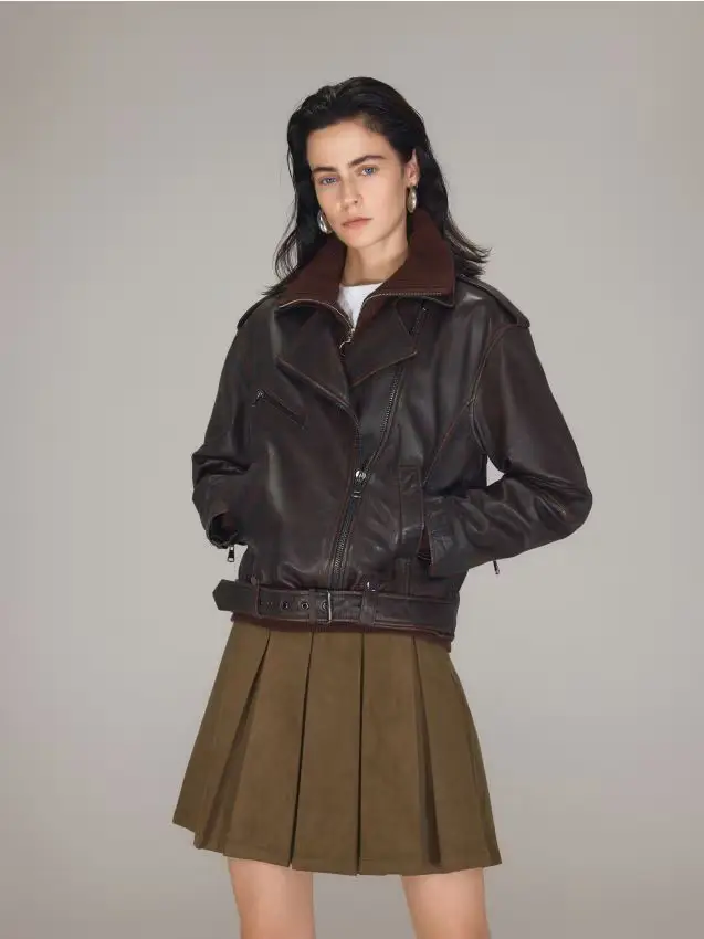 Minigonna a pieghe - verde oliva