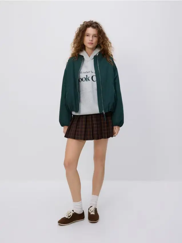 Minigonna a quadri - marrone scuro