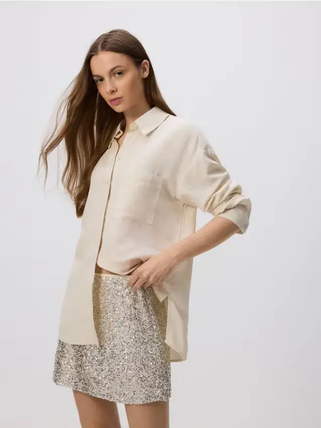 Minigonna con paillette - nude