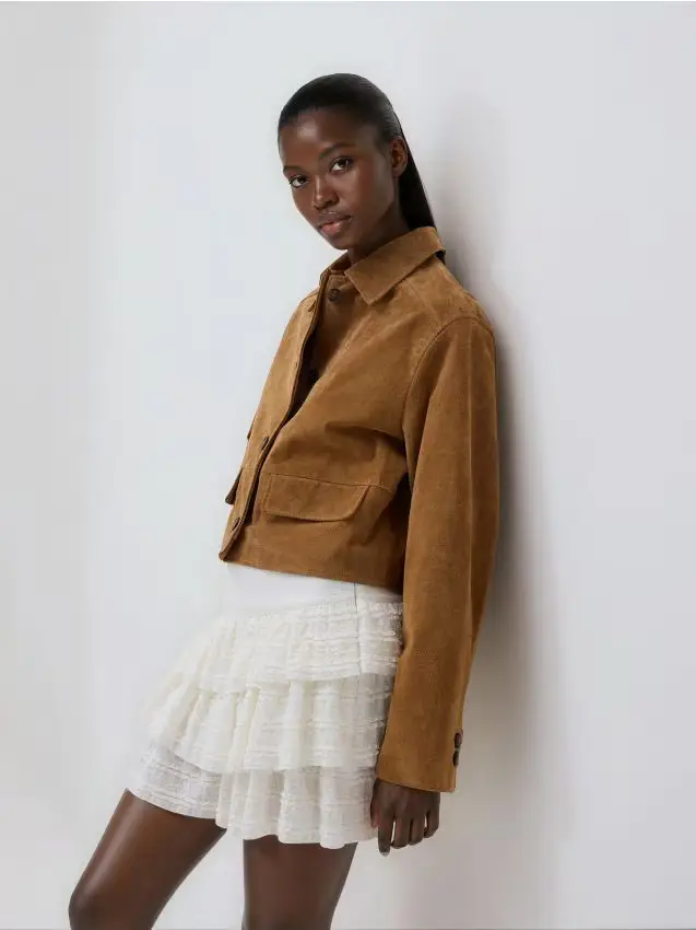 Minigonna con volant - bianco