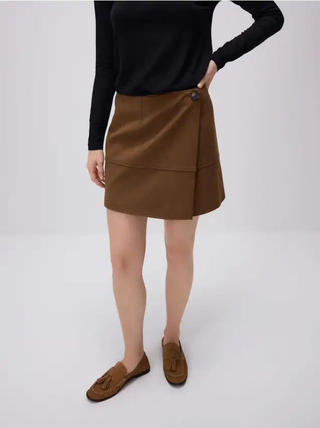 Minigonna effetto scamosciato - marrone dorato