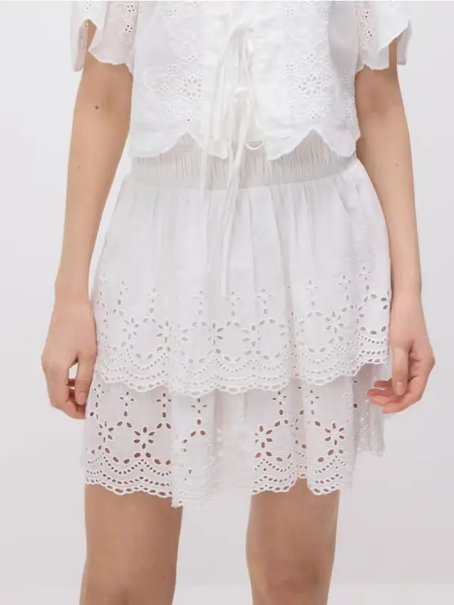 Minigonna in cotone - bianco