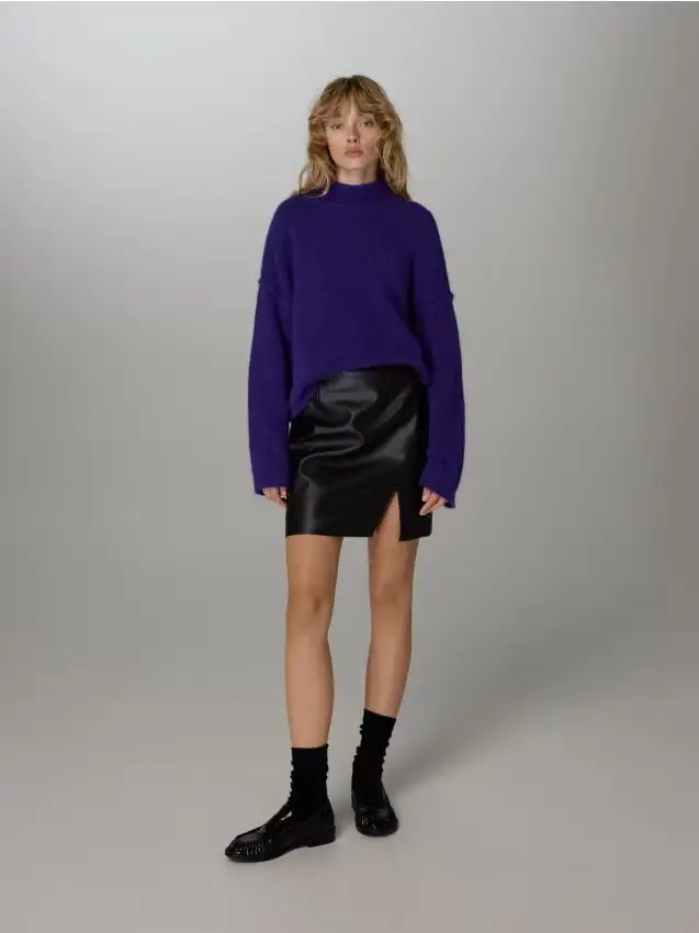 Minigonna in eco pelle - nero