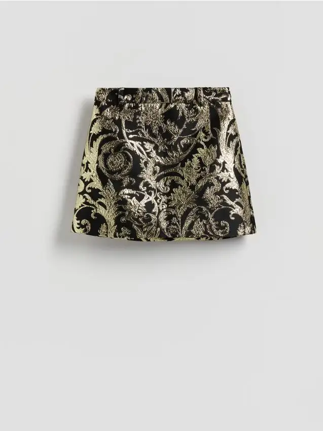 Minigonna in jacquard - oro