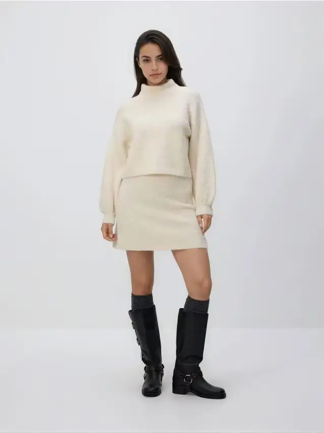 Minigonna in jersey - nude