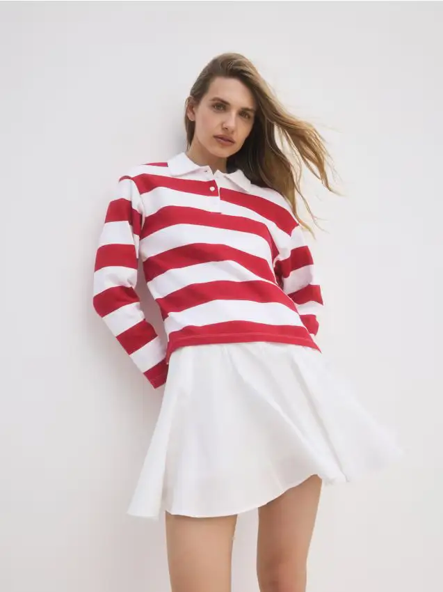 Minigonna in popeline - bianco