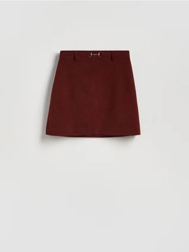 Minigonna in velluto a coste - maroon