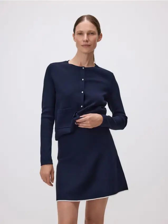 Minigonna in viscosa - blu scuro