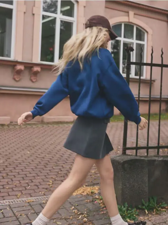 Minigonna plissettata - grigio scuro