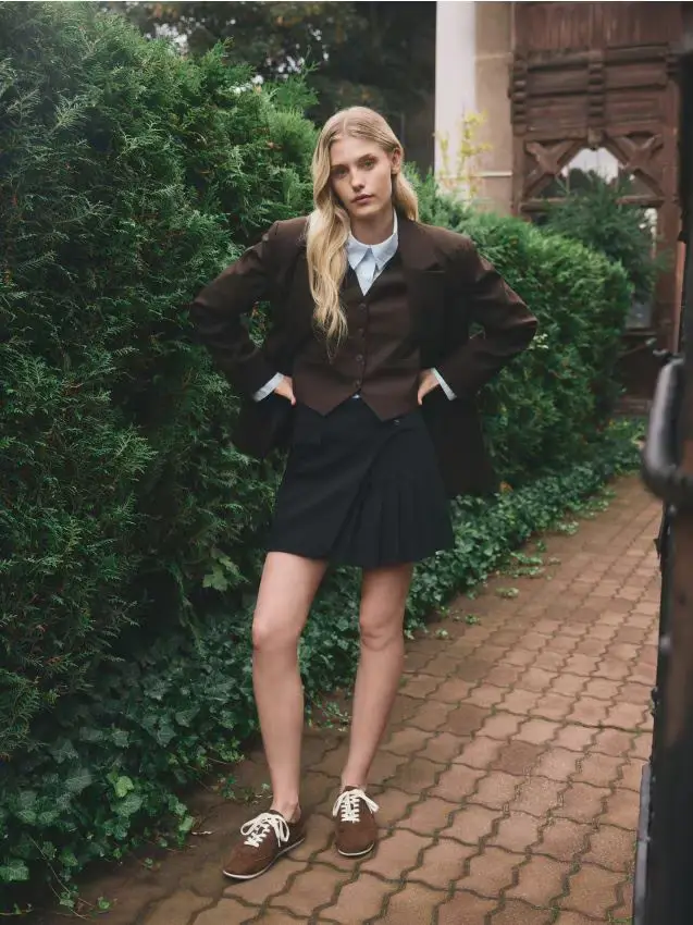 Minigonna plissettata - nero