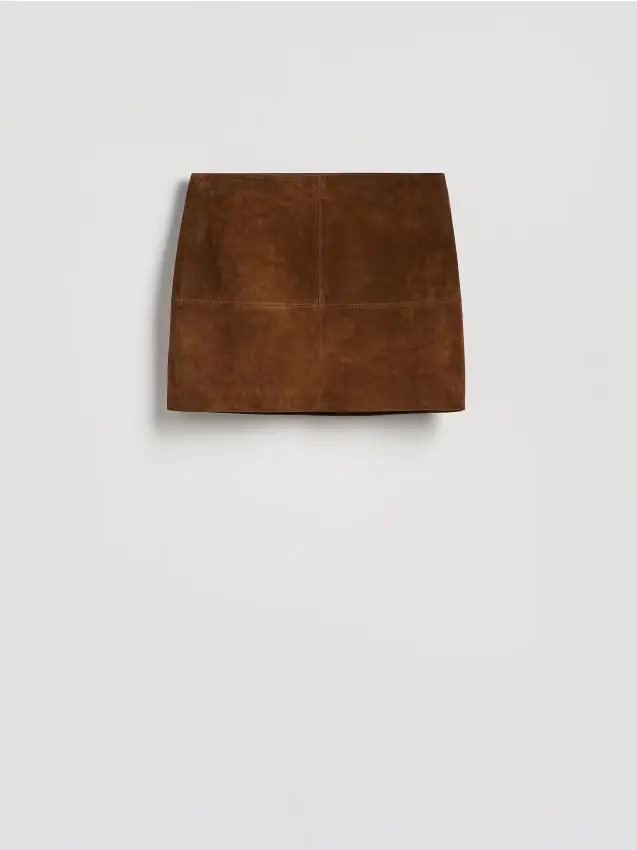 Minigonna scamosciata - marrone