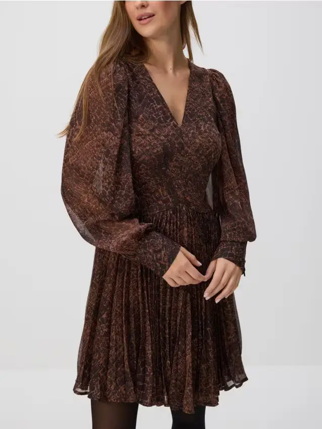 Minivestito fantasia - marrone scuro