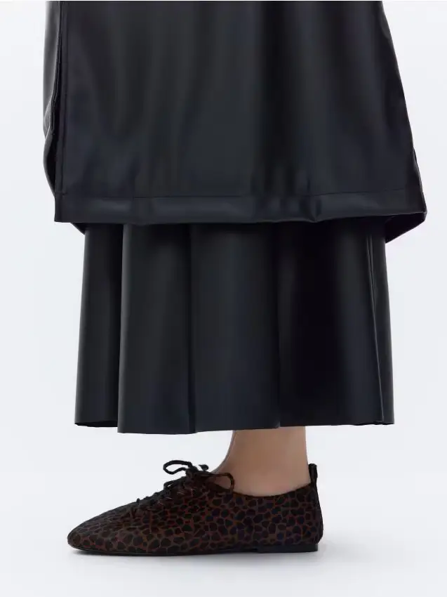 Mocassini in camoscio con pelliccia - multicolore