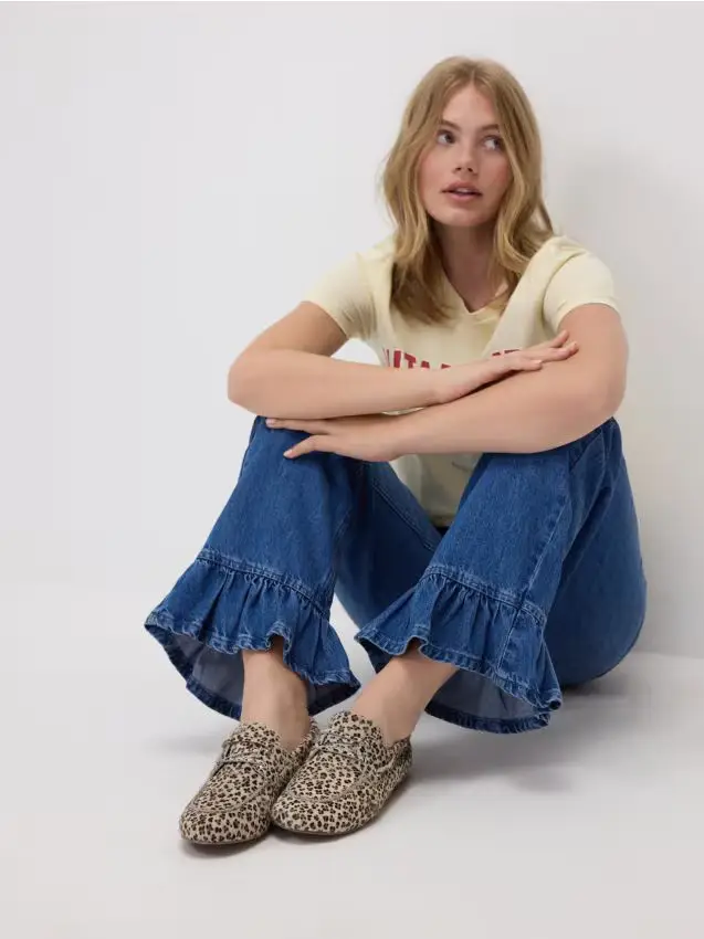 Mocassini in pelle con stampa animalier - multicolore