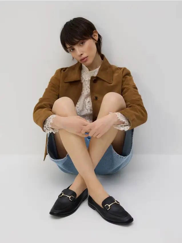 Mocassini in pelle - nero