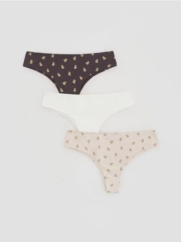 Mutandine brasiliane in cotone 3 pack - beige