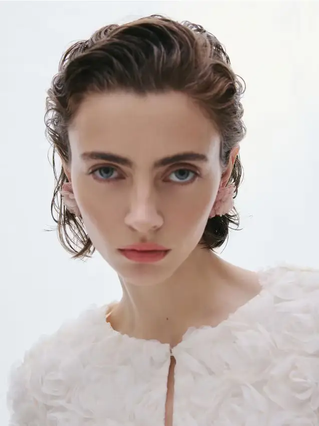 Orecchini a forma di fiore - rosa cipria