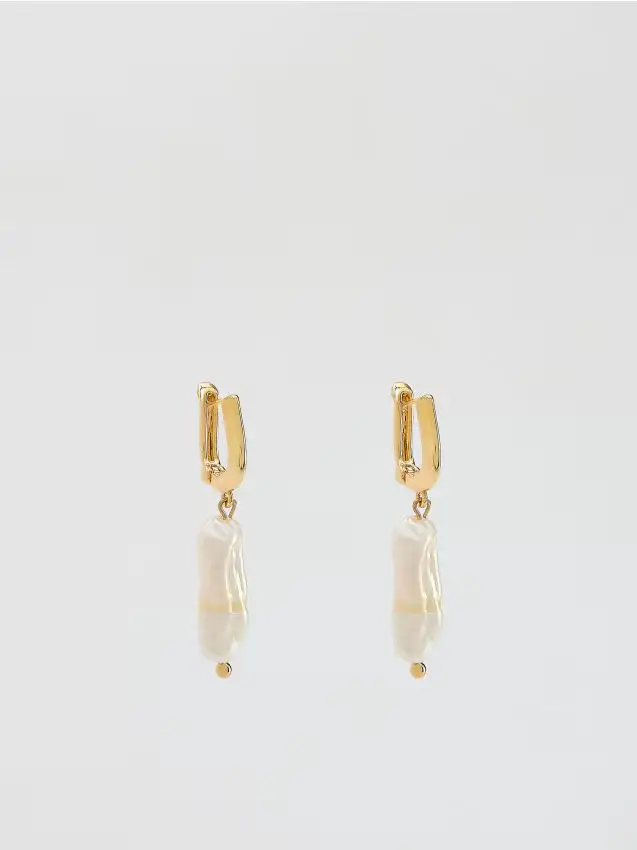 Orecchini con perla naturale - bianco