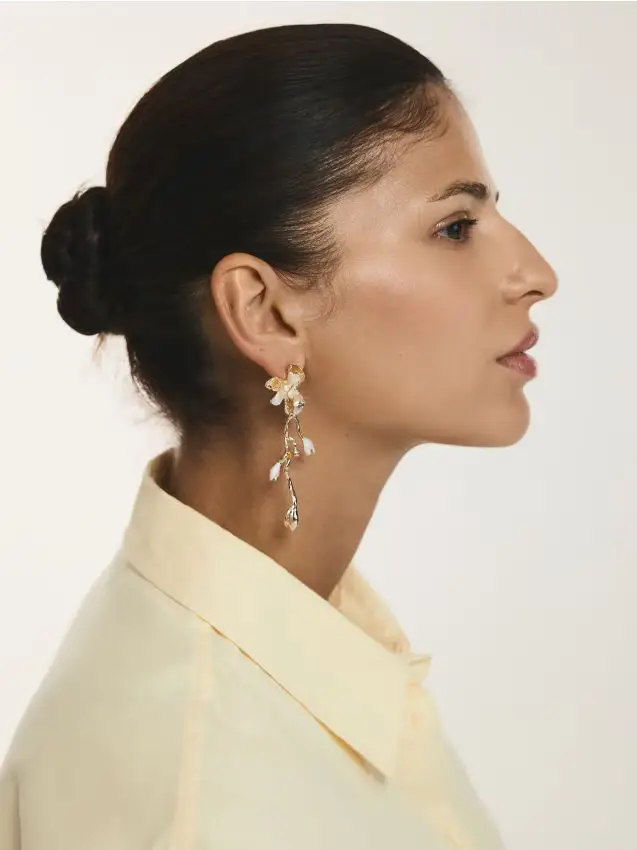 Orecchini pendenti - panna