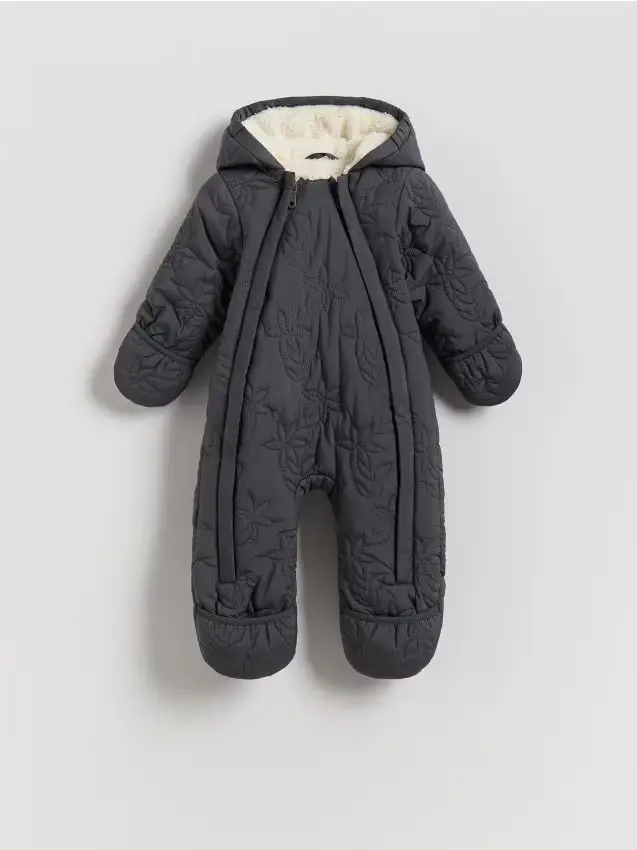 Pagliaccetto isolante con cappuccio - grigio scuro