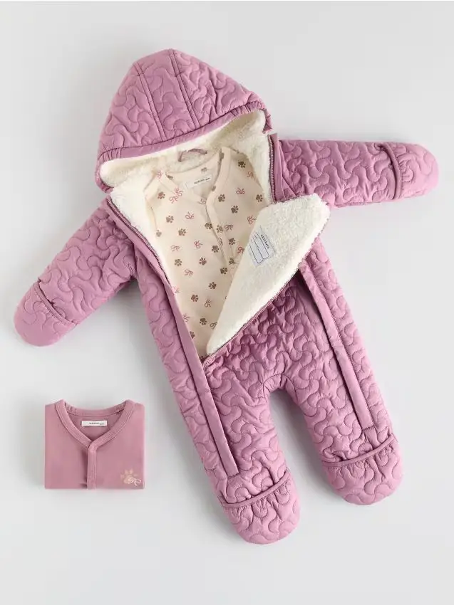 Pagliaccetto isolante con cappuccio - malva