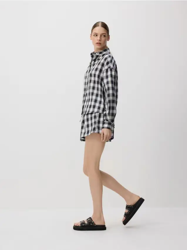 Pantaloncini a quadretti - nero