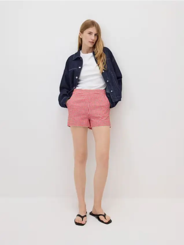 Pantaloncini a quadretti - rosso