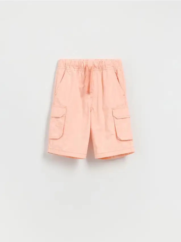 Pantaloncini cargo in cotone - pesca