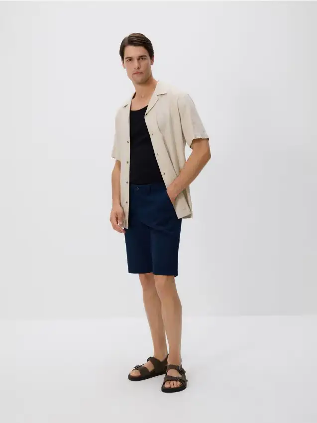 Pantaloncini chino regular - blu scuro