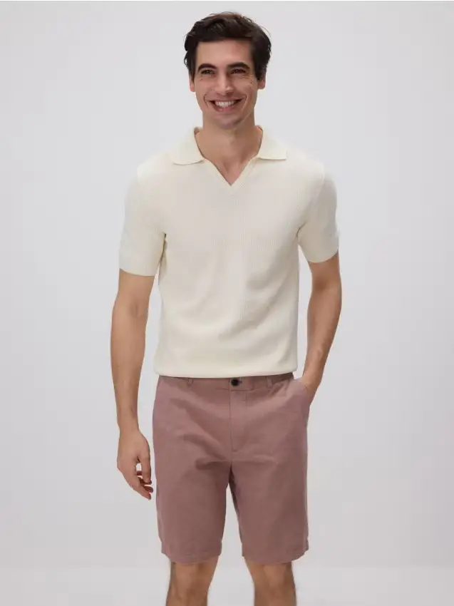 Pantaloncini chino regular - rosa cipria