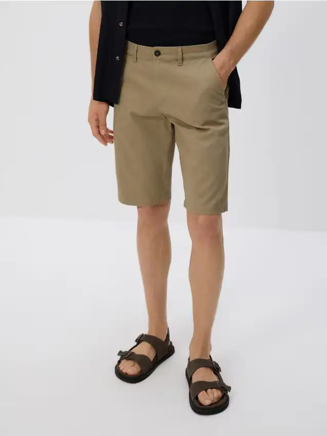 Pantaloncini chino regular - verde oliva