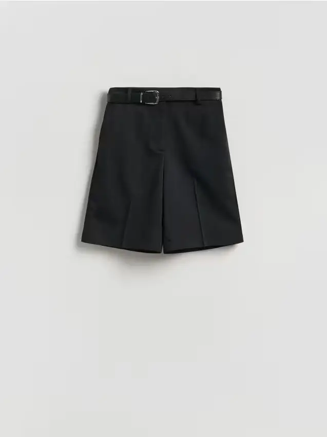 Pantaloncini con cintura - nero