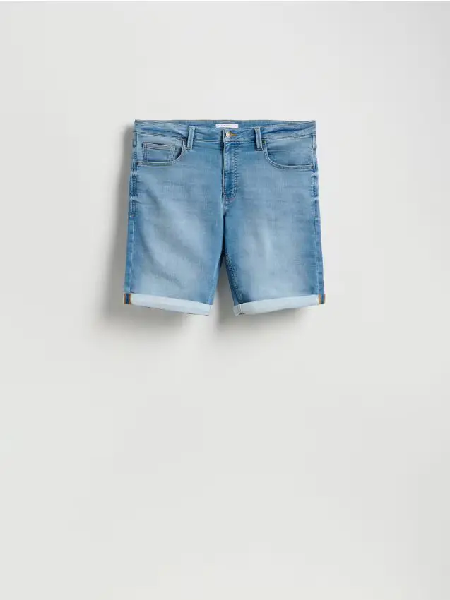 Pantaloncini denim slim - blu