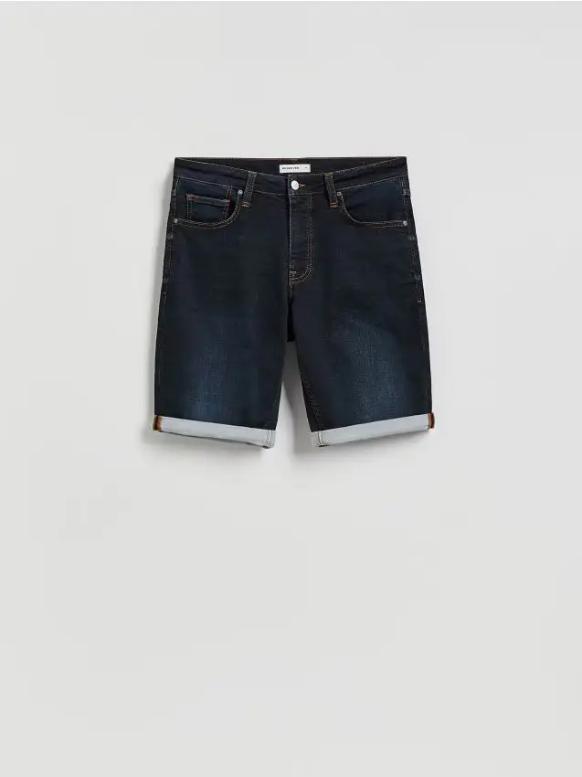 Pantaloncini denim slim - blu scuro