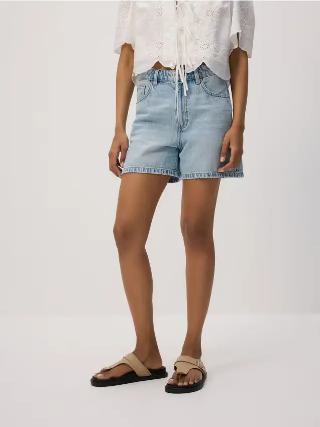 Pantaloncini di jeans - blu