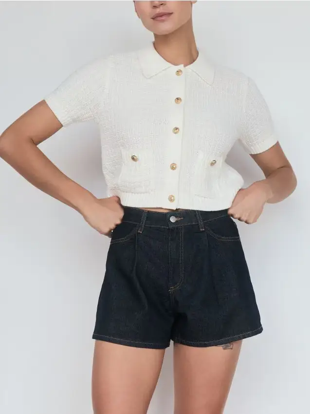 Pantaloncini di jeans - blu scuro