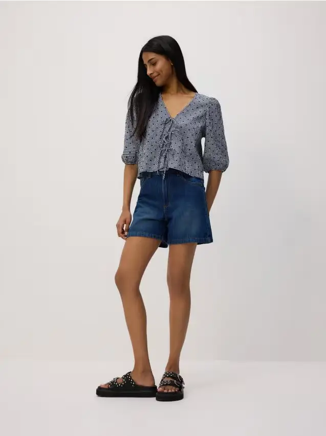 Pantaloncini di jeans - blu scuro