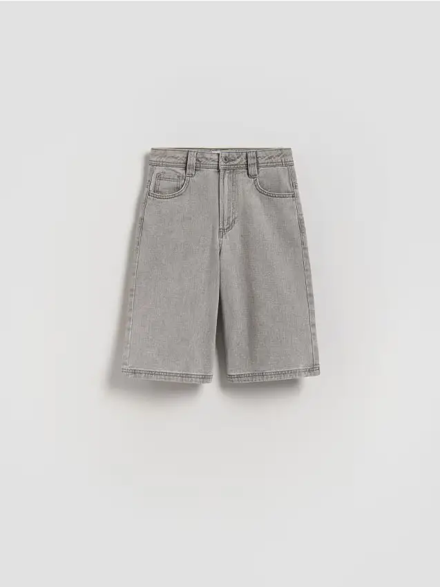Pantaloncini di jeans - grigio chiaro